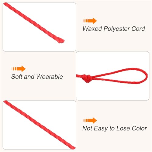 Waxed Cord 0.45mm Waxed Thread 87 Yard Wax String Leather Cord for Bracelet Making