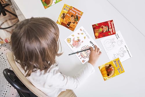 60PCS Thanksgiving Activity Books Party Favors for Kids (60 Count)