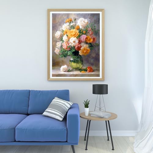 14 ct Counted Cross Stitch Kits for Adults Flowers Cross Stitch Patterns Stamped Printed Cross Stitch Kits
