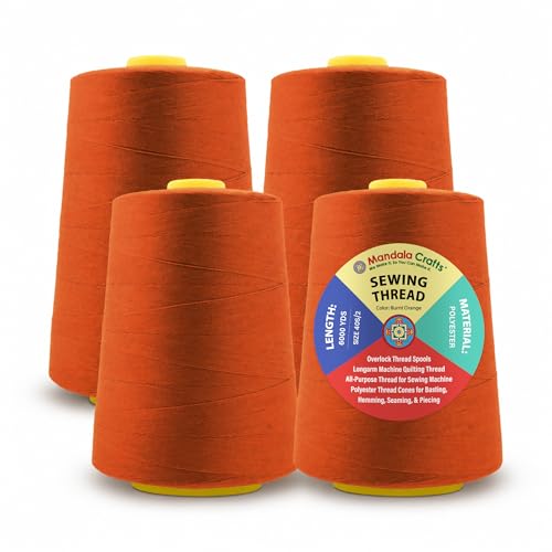 40S 2 Burnt Orange Polyester 4 Pack of Serger Threads Cones (24000 Foot)
