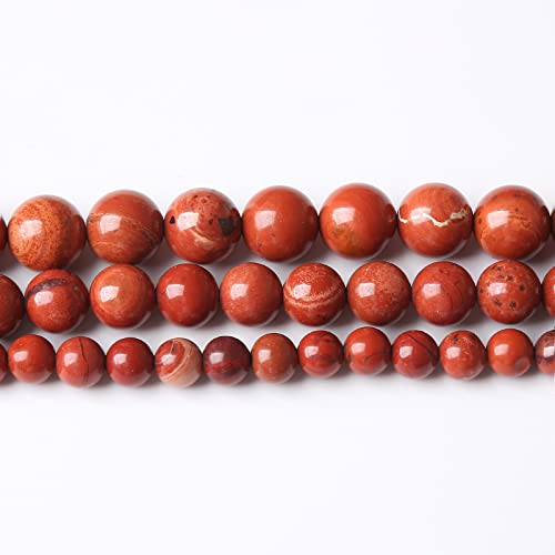 60PCS 6MM Red Jasper Stone Beads Round Loose Stone Beads for Jewelry Making DIY Energy Stone Healing Power Bracelet 15"