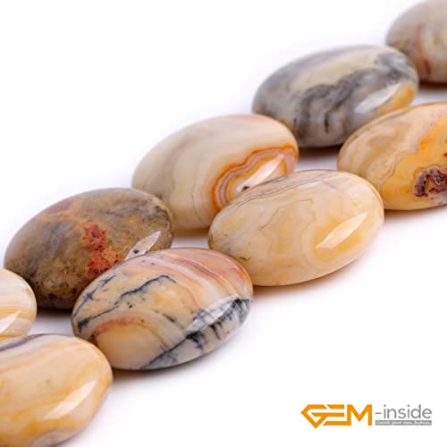 GEM Inside Crzay Lace Agate Gemstone Loose Beads Natural 20mm Coin Crystal Energy Stone Power for Jewelry Making 15"
