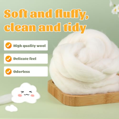 3.53oz Needle Felting Wool Roving Wool for Felting Wool Felting Supplies