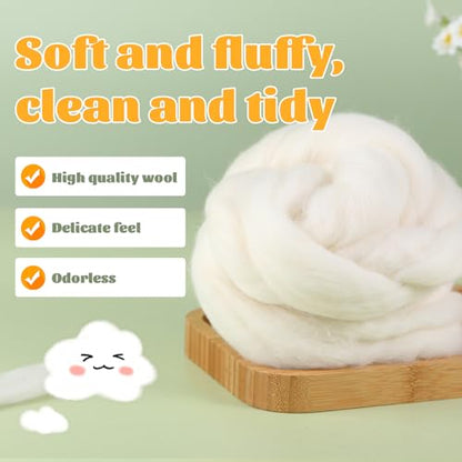 3.53oz Needle Felting Wool Roving Wool for Felting Wool Felting Supplies