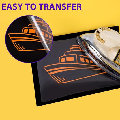 RENLITONG Orange Iron on Vinyl 12Inch by 50ft Roll Heat Transfer Vinyl for T