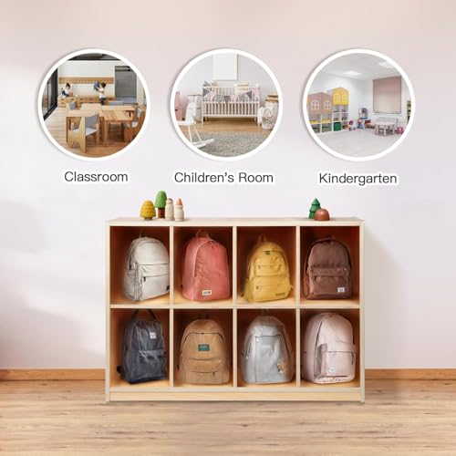 8 Compartment Wooden Storage Cabinet