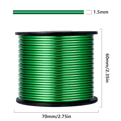 75FT 16 Gauge Bendable Green Aluminum Craft Wire for Jewelry Making Craft (75 Foot)