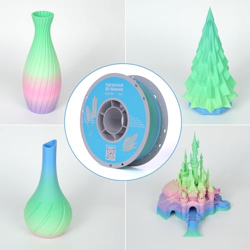 TECSONAR Matte Rainbow PLA 3D Printer Filament (35.27 Ounce)