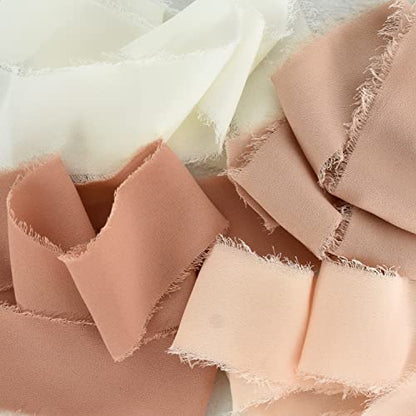 4 Rolls Silk Chiffon Ribbon (264 Foot)