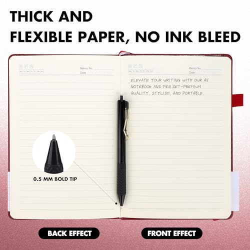 30 Set Lined Notebook Journals with Pens A5 Notebooks 100 GSM College Ruled Hardcover Notebook PU Leather Notepad with Pen Holder for Office School