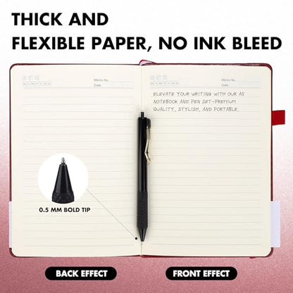 30 Set Lined Notebook Journals with Pens A5 Notebooks 100 GSM College Ruled Hardcover Notebook PU Leather Notepad with Pen Holder for Office School
