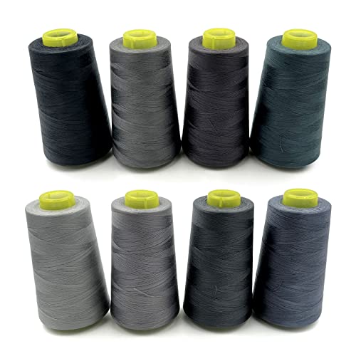 8 Cones of 3000 Yards Each Spool Thread for All Purpose (8 Count)