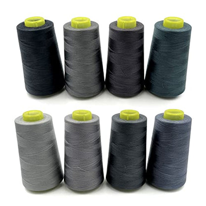 8 Cones of 3000 Yards Each Spool Thread for All Purpose (8 Count)