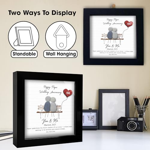 4.7" Couple Pebble Art Frame