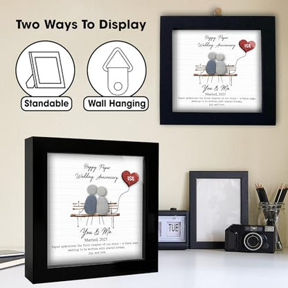 4.7" Couple Pebble Art Frame