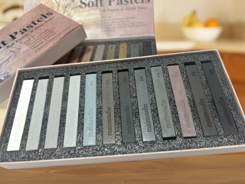 12 Pack Gray Tone Soft Chalk Pastel Sticks Artist Chalk