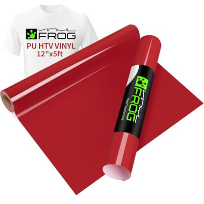 Red Heat Transfer Vinyl Roll 12" x5ft Matte HTV Vinyl (5 Foot)
