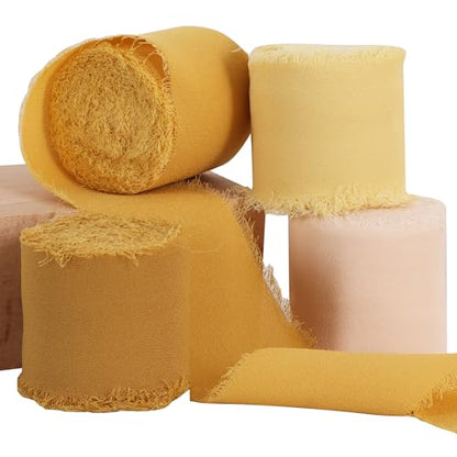 4 Rolls Silk Chiffon Ribbon (66 Foot)