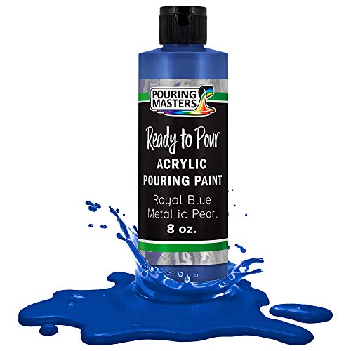 Pouring Masters Royal Blue Metallic Pearl Ready to Pour Acrylic Pouring Paint (8 Fl Oz)
