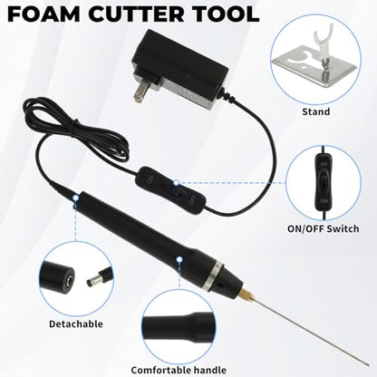 3-in-1Hot Wire Foam Cutter, Foam Cutter Tool Kit, Knife, with 3 Cutting Machine Pen and Carrying Case for Styrofoam Foam Cutting Arts Handcraft DIY (5 Count)