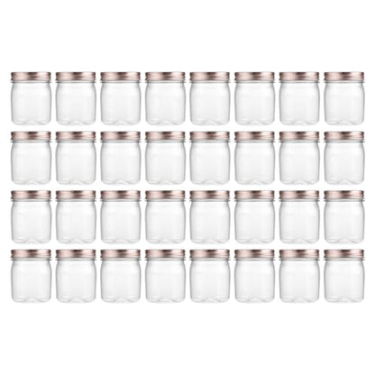 8 oz Plastic Mason Jars and Clear Plastic Jars with Lids 8 oz (32 Count)