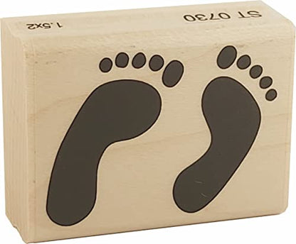 Feet Footprints Rubber Stamp