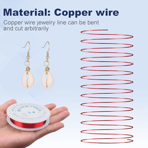 0.4 mm Dia. 6 Rolls Copper Jewelry Wire (177.12 Foot)
