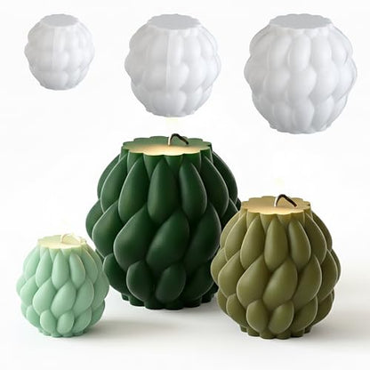 3 Pack Spiral Ball Cylinder Soap & Candle Mold (3 Count)