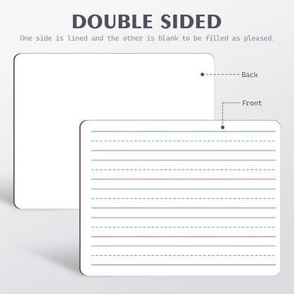 2pack 9x12 inches Dry Erase Board Lapboard Reusable Lined Erasable Ruled Writing Note Pad Lapboard (2 Count)