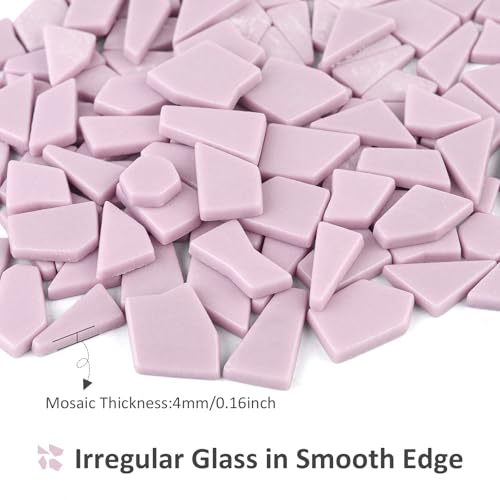 Pink Glass Mosaic Tiles for Crafts Bulk (7.05 Ounce)