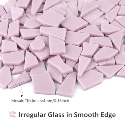 Pink Glass Mosaic Tiles for Crafts Bulk (7.05 Ounce)