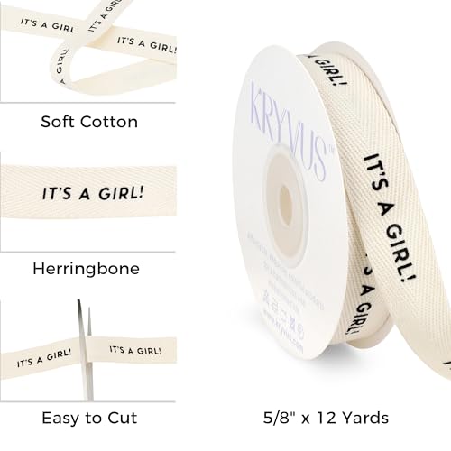 It's a Girl Printed Cotton Ribbon 5 (36 Foot)