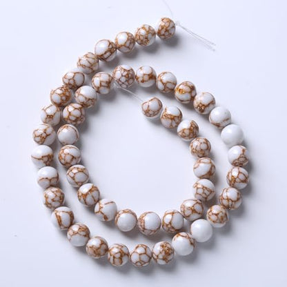 90pcs 4mm White Howlite Spun Gold Stone Beads for Jewelry Making Natural Stone Energy Healing Beads DIY Bracelet Necklace 15"