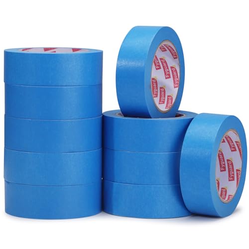 10Rolls Blue Painters Tape 1.5In×55Yd Wide Blue Masking Tape for Painting