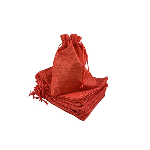 Pack of 25 Burlap Gift Bags with Drawstring Linen Jewelry Pouches Wedding Hessian Jute Bags for Birthday and Treat Pouches Party Wedding Favors Gift