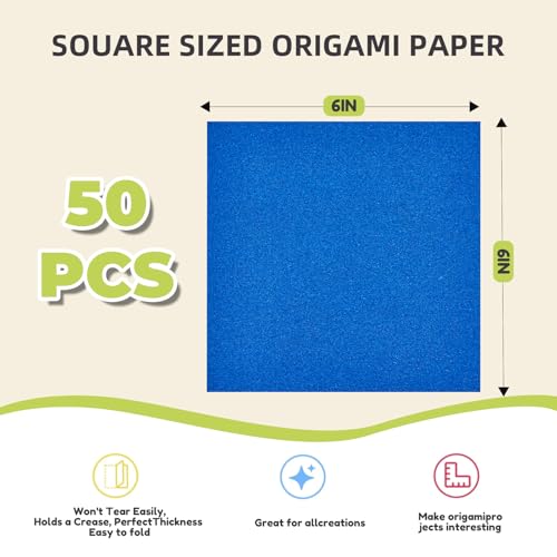 Classic Glitter Origami Paper (50 Count)