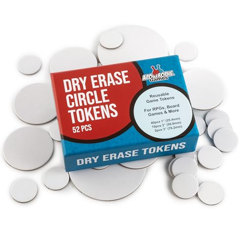 52 Reusable Dry Erase Board Game Tokens for RPGs (52 Count)