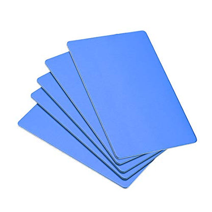 Blank Metal Card 100x60x0.8mm Anodized Aluminum Plate for DIY Laser Printing Engraving Blue 5 Pcs (5 Count)