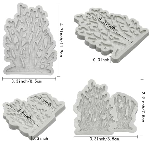 5 PCS Marine Theme Fondant Silicone Mold Seaweed Sea Fish Coral Sea Turtle Shape DIY Handmade Baking Tools
