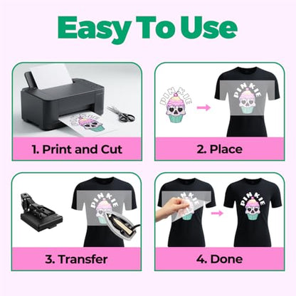 Pinkie Glow In The Dark Iron On Transfer Paper for Inkjet Printer