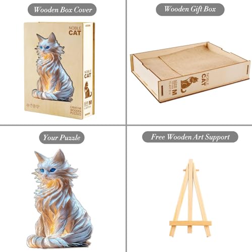 White Cat Wooden Puzzles for Adults (80 Count)