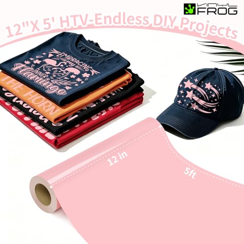 Pastel Pink Heat Transfer Vinyl Roll 12" x5ft Matte HTV Vinyl