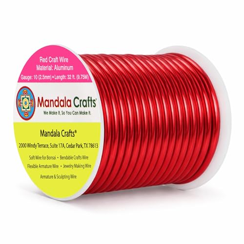 10 Gauge Red Anodized Aluminum Craft Wire