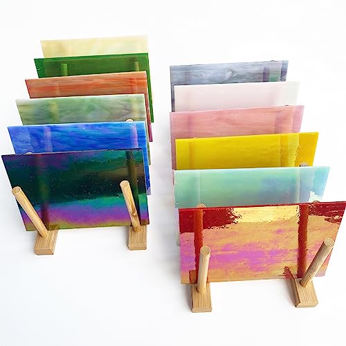 12 Sheets Iridescent Stained Glass Sheet