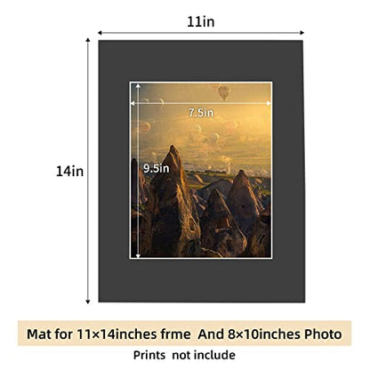 10 Pack Black 11x14 Picture Frame Mats