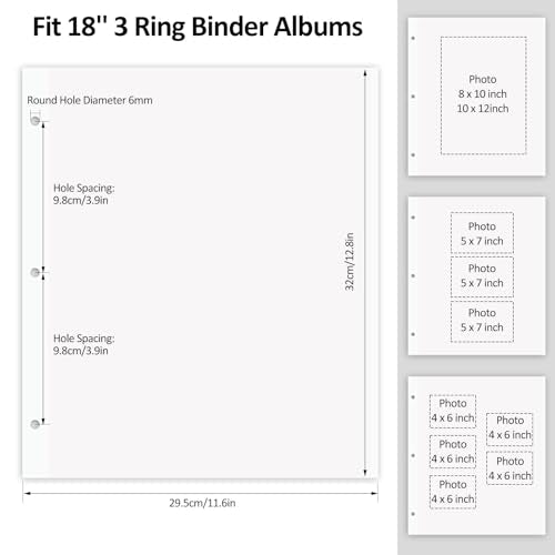 Photo Album Refill Pages for 3 Ring