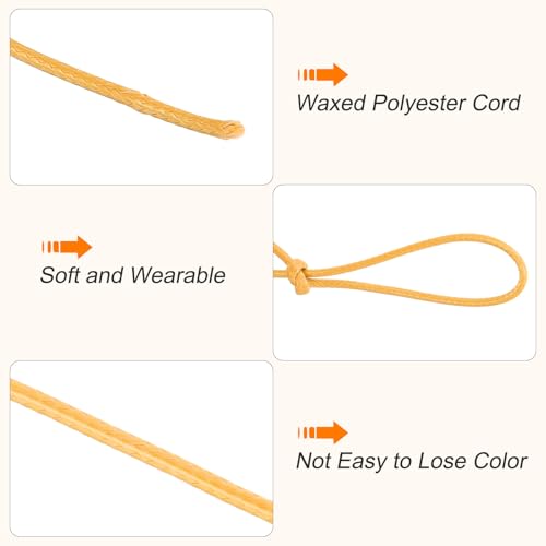 Waxed Cord 2mm Waxed Polyester Cord 98 Yard Wax String for Bracelet Making