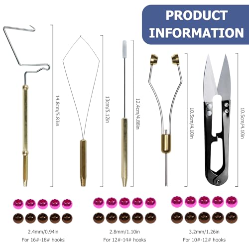 Fly Tying Kit Material Tools Kit Bobbin Fly Hooks Scissors Fly Beads Threader Needle Whip Finisher Fly Fishing Flies Starter Making Kit with Carry Bag