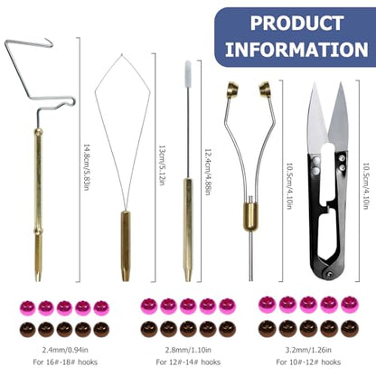 Fly Tying Kit Material Tools Kit Bobbin Fly Hooks Scissors Fly Beads Threader Needle Whip Finisher Fly Fishing Flies Starter Making Kit with Carry Bag