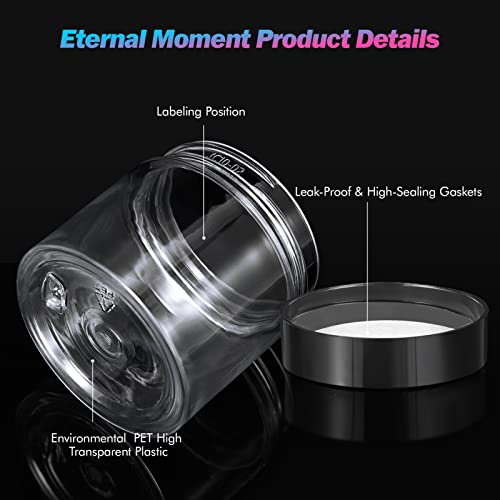 36 Pack 6 OZ Plastic Jars Clear Cosmetic Container with Lids (36 Count)
